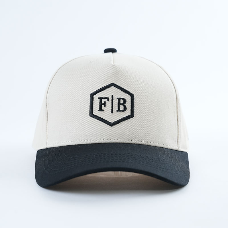 Two-Tone Cotton Twill Baseball Cap with Flat Embroidered Logo