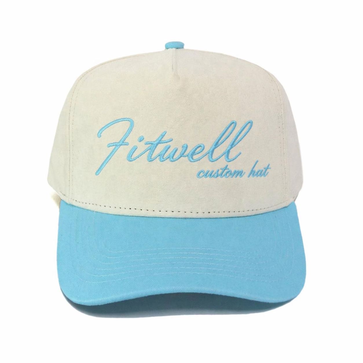 Two-Tone Script Embroidered Cotton Twill Baseball Cap