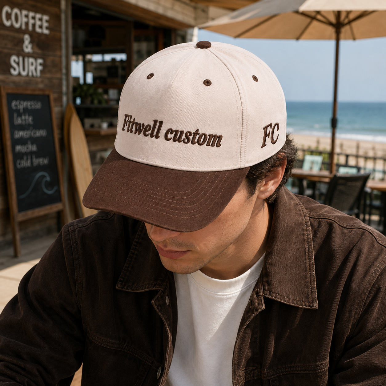 Cream Brown You Matter Embroidered Five-Panel Baseball Cap