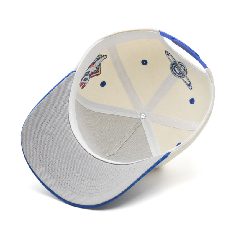 Two-Tone Embroidered Logo 5-Panel Baseball Cap