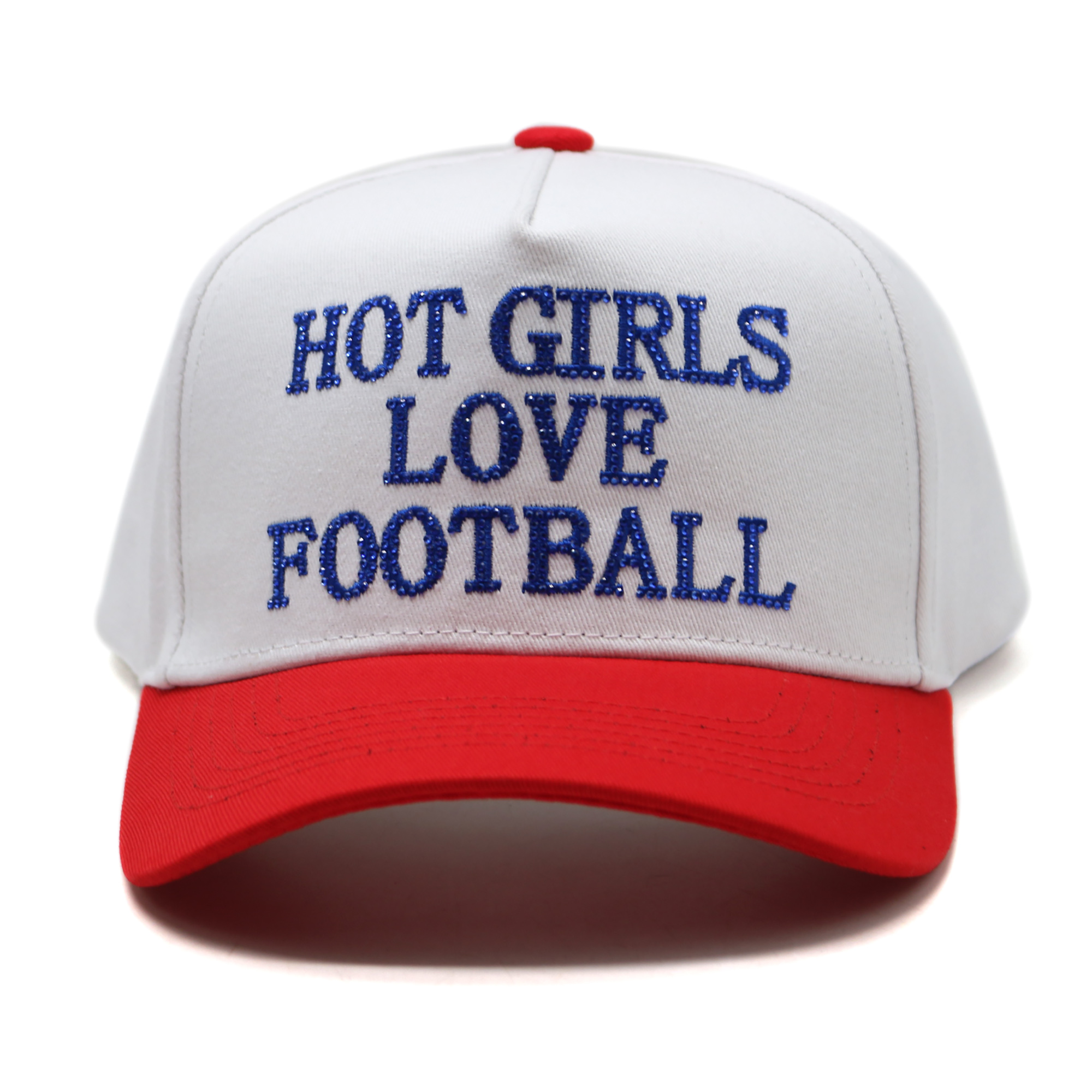 Two-Tone 5-Panel Cotton Twill Baseball Cap with Embroidered Slogan