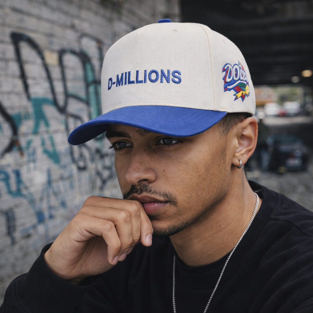 Two-Tone Embroidered Logo 5-Panel Baseball Cap