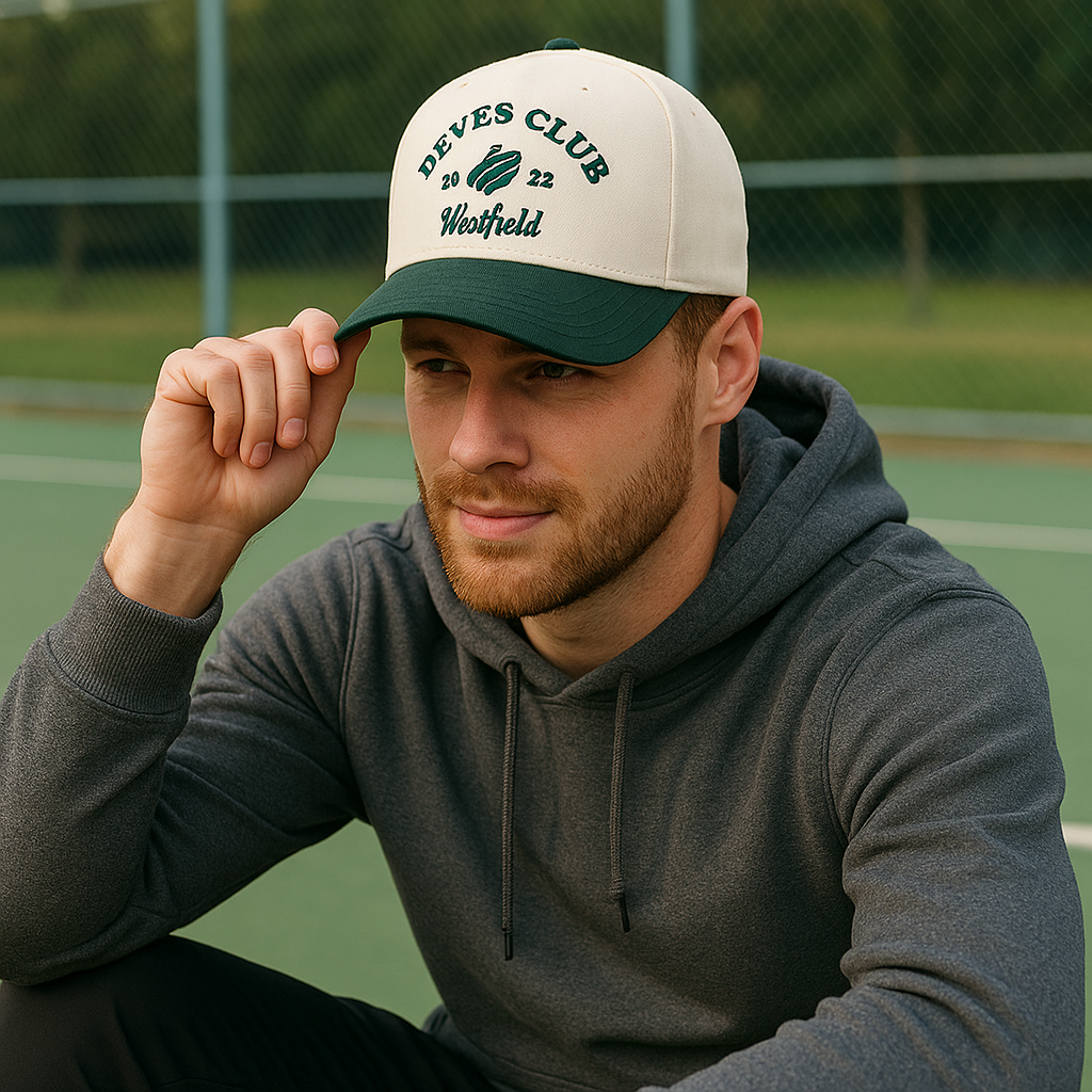 Two-Tone Cotton Twill Baseball Cap with REVES CLUB Embroidery