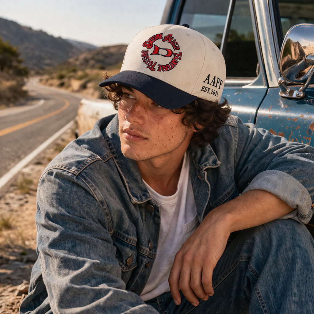 Two Tone Embroidered Logo Cotton Twill Baseball Cap