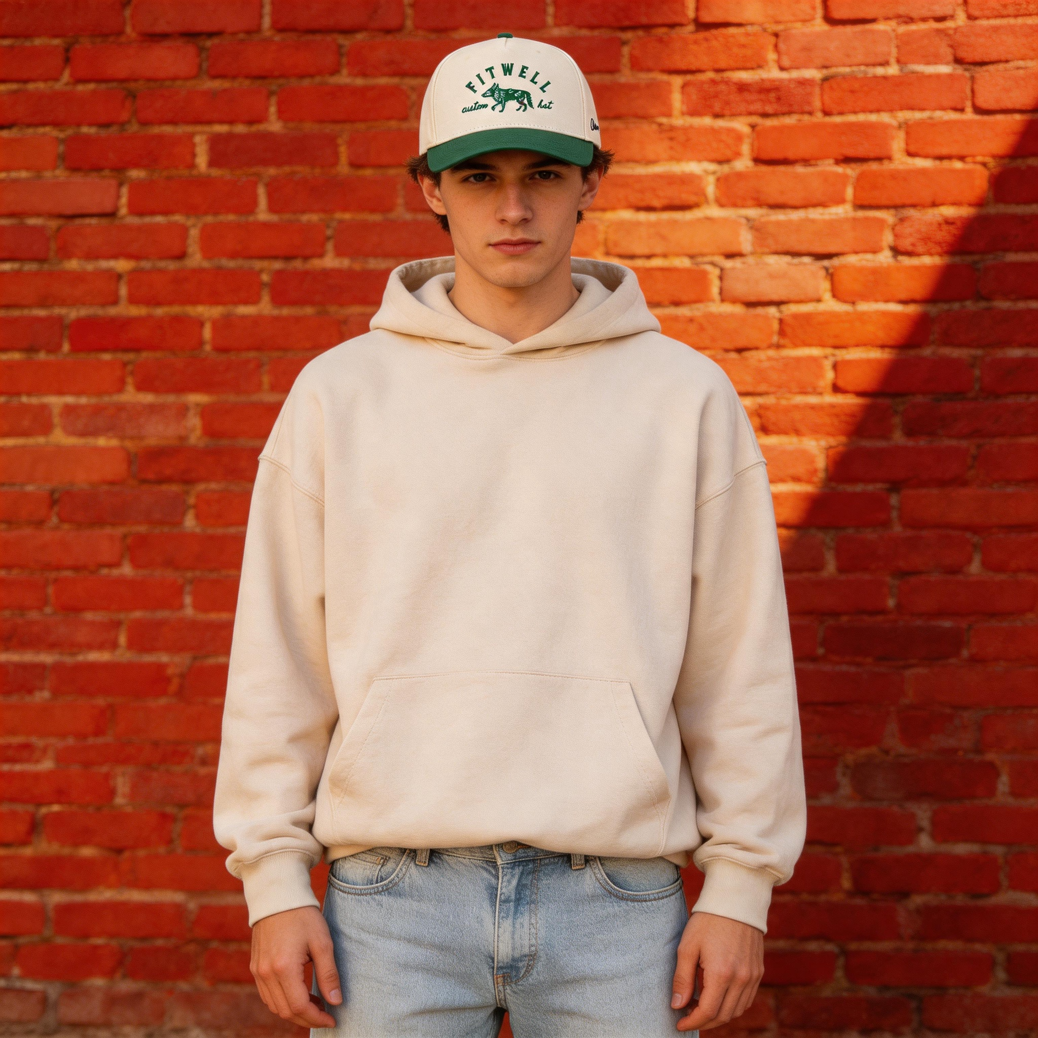 Stock & Row Two-Tone Green Embroidered Baseball Cap