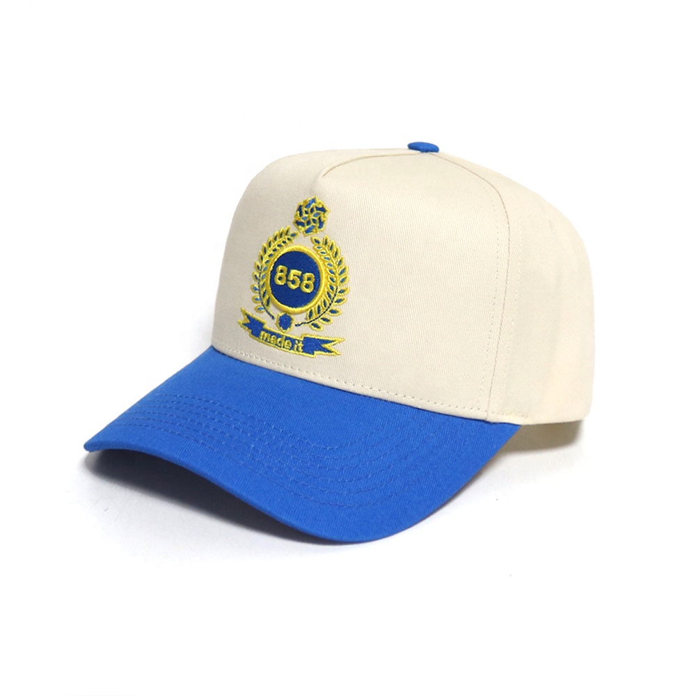 Blue and Beige 858 Crest Embroidered Baseball Cap
