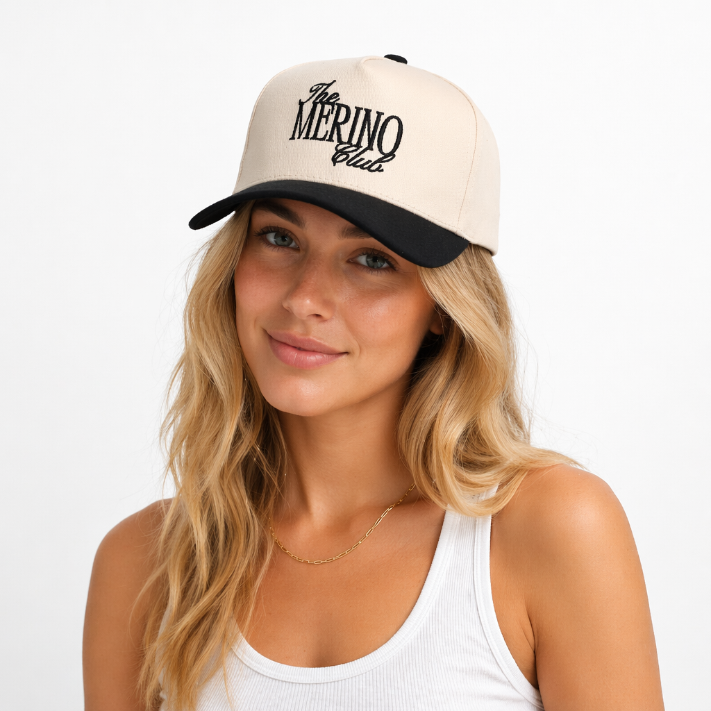 Classic Two Tone Cotton Twill Five Panel Baseball Cap with Minimal Embroidered Logo