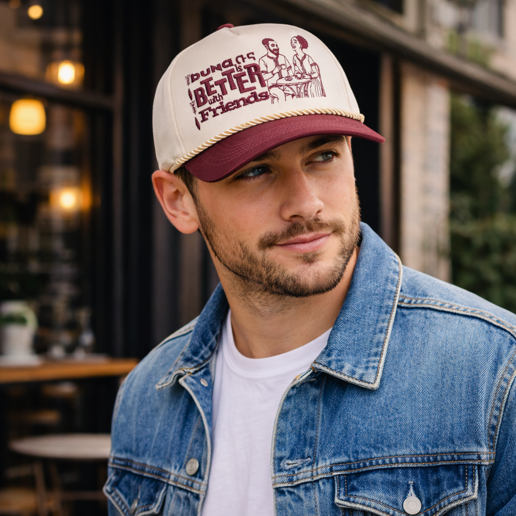 Doing Life Better With Friends Embroidered Rope Trucker Hat