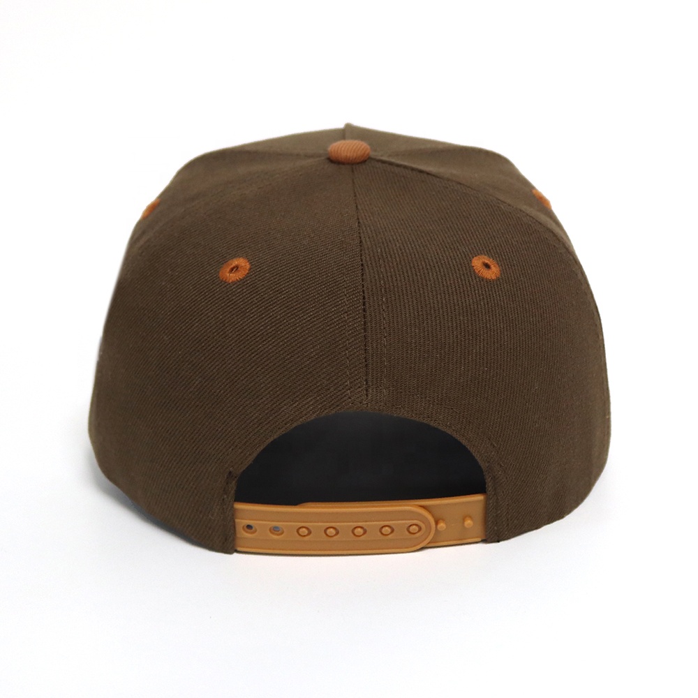 Brown Two Tone Floral Embroidered Letter Baseball Cap Adjustable Cotton Hat