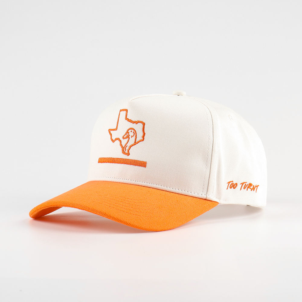 Cream & Orange Texas Duck Embroidered 5-Panel Baseball Cap