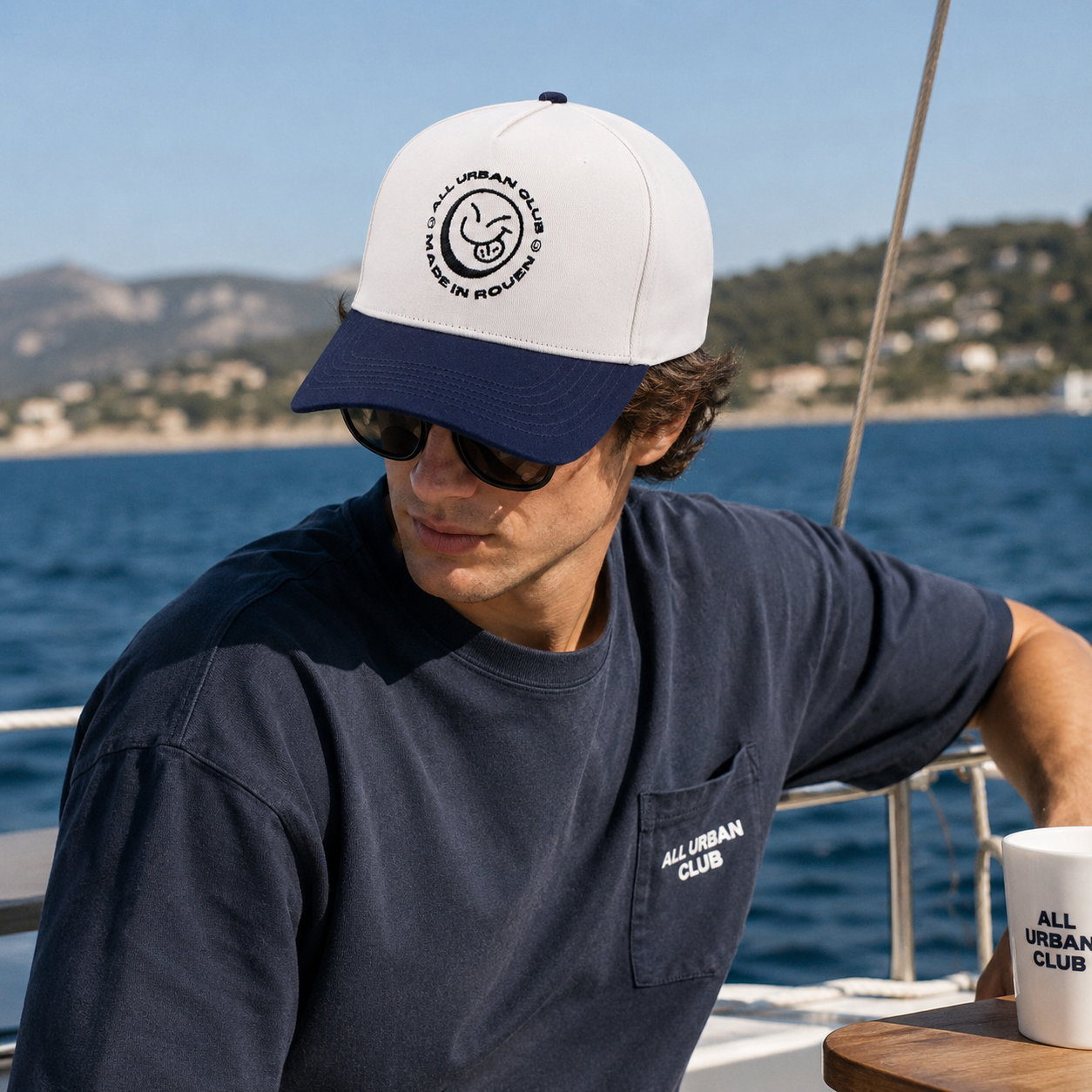 Two-Tone Cotton Twill Baseball Cap with Front Embroidered Logo