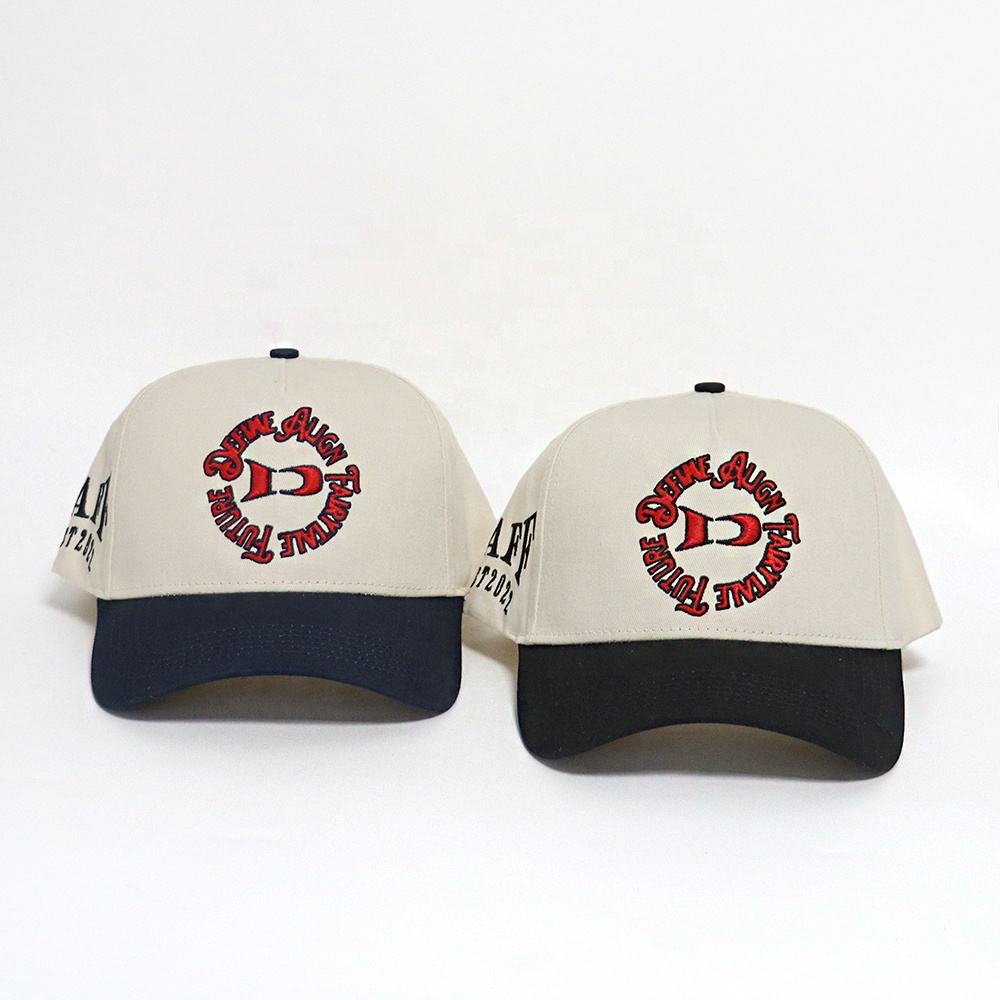 Two Tone Embroidered Logo Cotton Twill Baseball Cap
