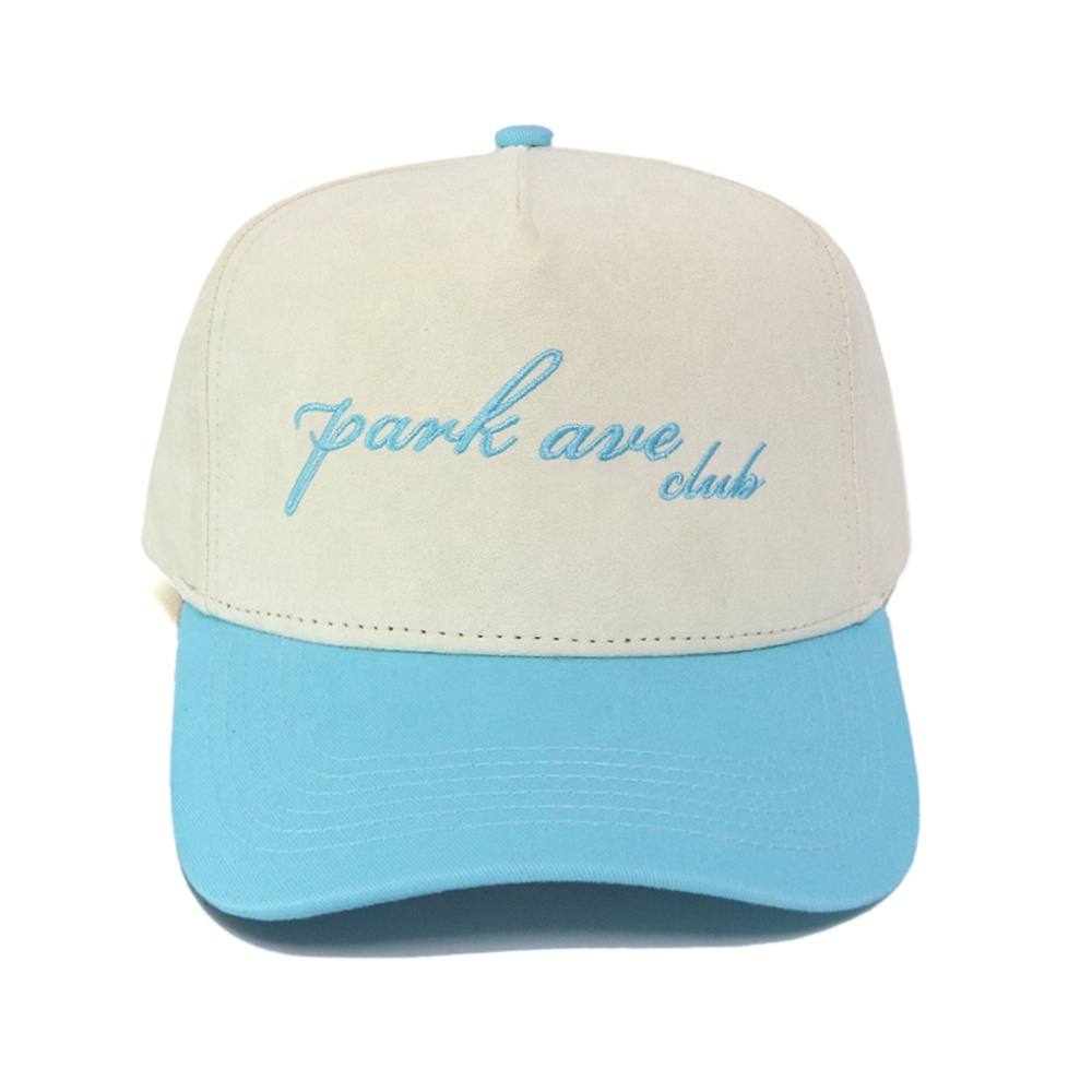 Two-Tone Script Embroidered Cotton Twill Baseball Cap