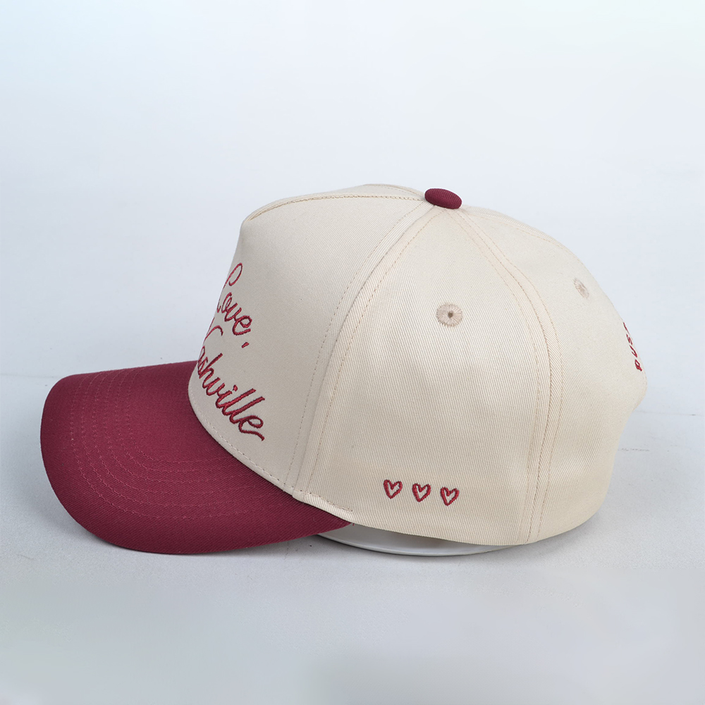 Two-Tone “With Love, From Nashville” Embroidered Baseball Cap – 5 Panel Cotton Hat
