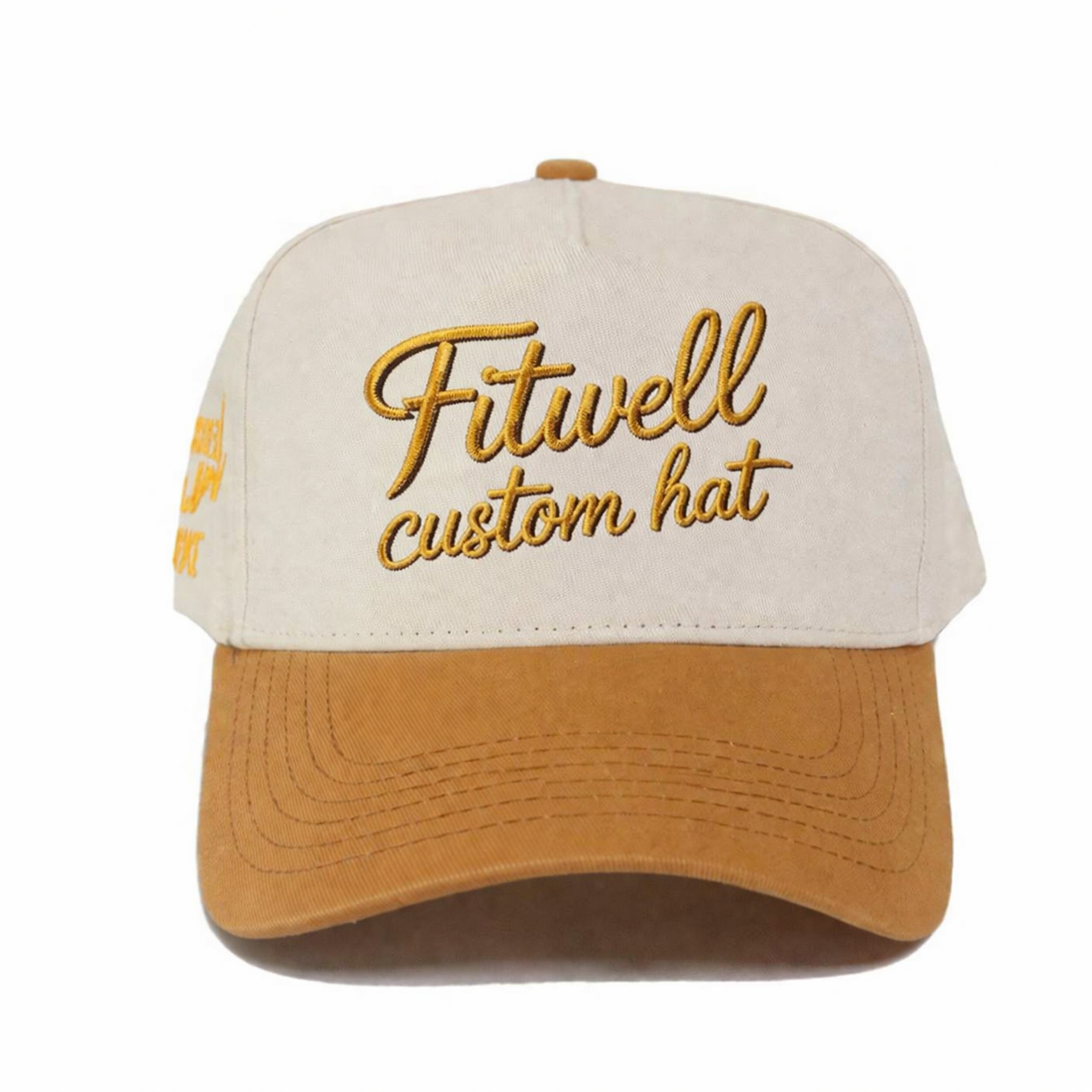 The Ruiners Club Two Tone Embroidered Baseball Cap Beige Brown