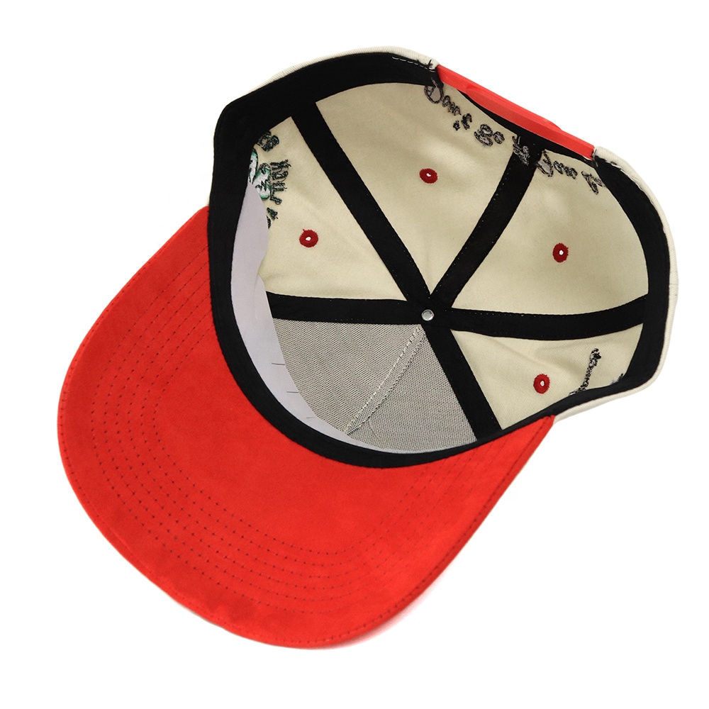 Red and Cream Broken Heart Embroidered Two Tone Baseball Cap