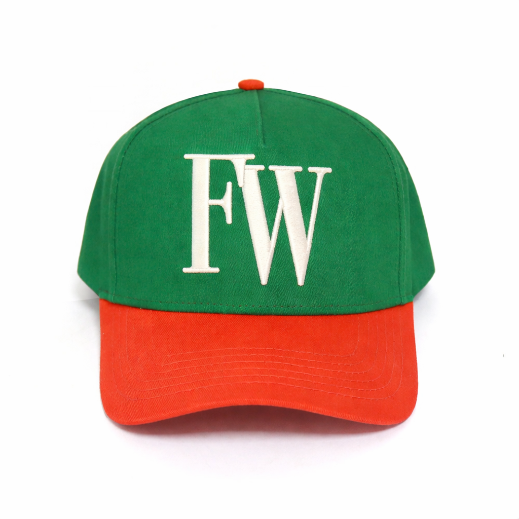Green and Orange HL Embroidered Two-Tone Baseball Cap