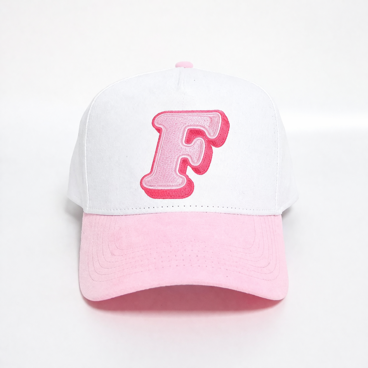 Pink Heart Letter Embroidered Two Tone Baseball Cap Adjustable Hat