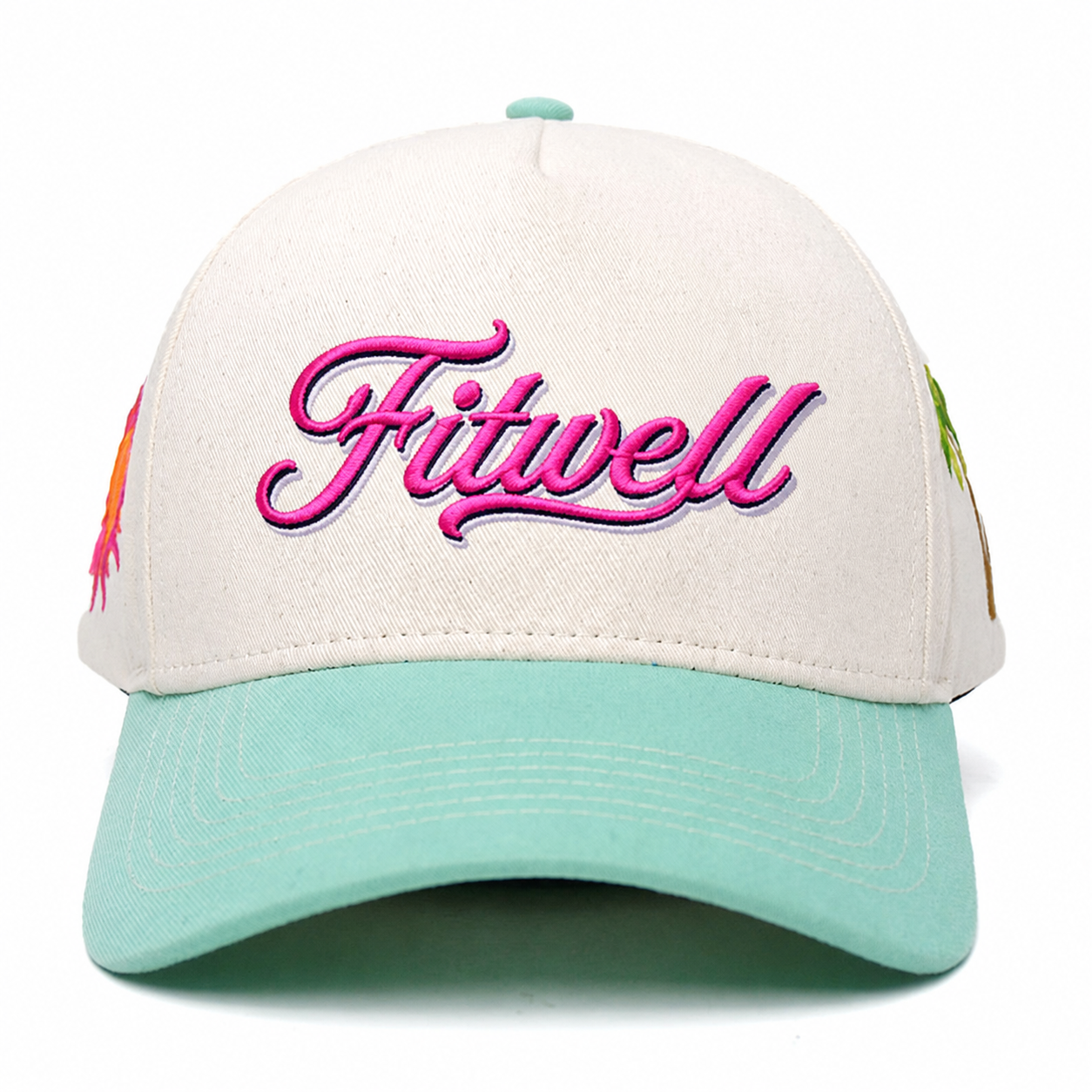 Cream and Mint In Life Inc. Script Embroidered Baseball Cap