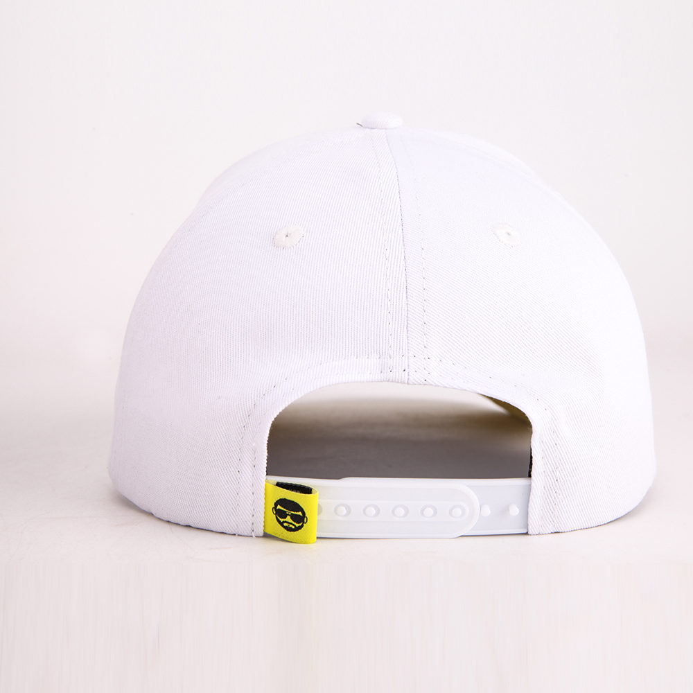 White and Black Two Tone Baseball Cap with Embroidered Text Logo, Casual Cotton Twill Streetwear Hat