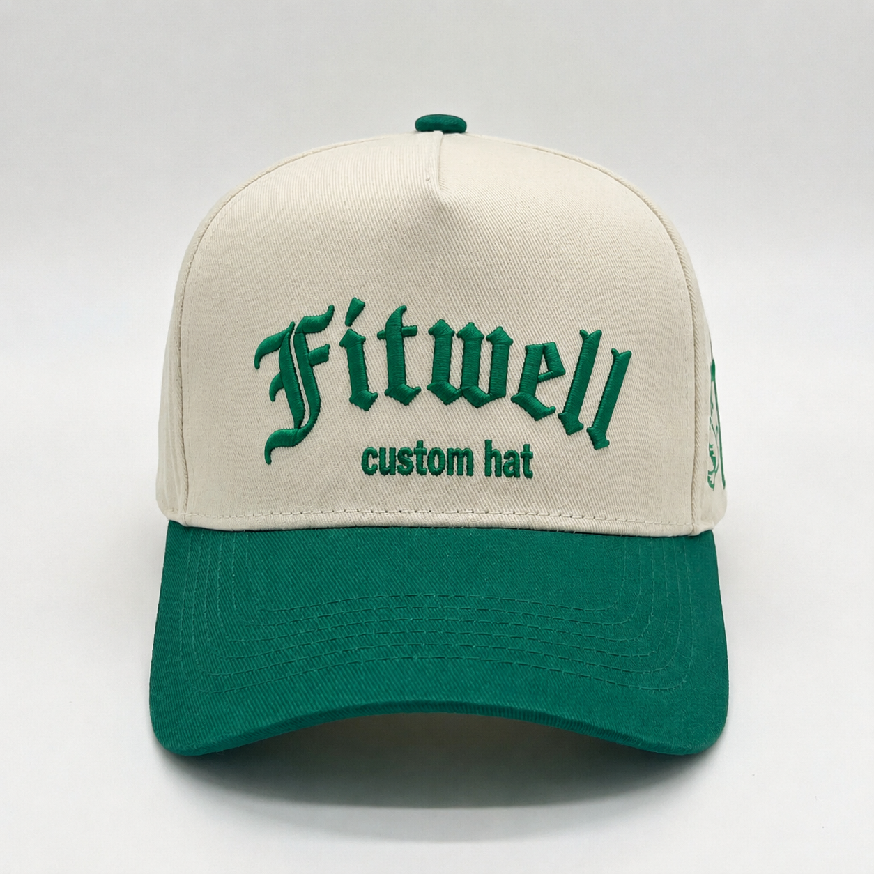 Cream and Green Jesus Saves Two-Tone Embroidered Baseball Cap