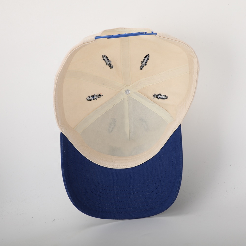 Two Tone Curved Brim Baseball Cap with Flat M Embroidery