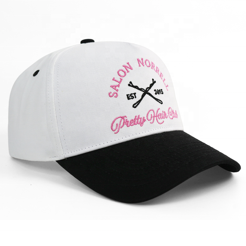 Salon Norrell Pretty Hair Club Baseball Cap – White & Black Two-Tone Design