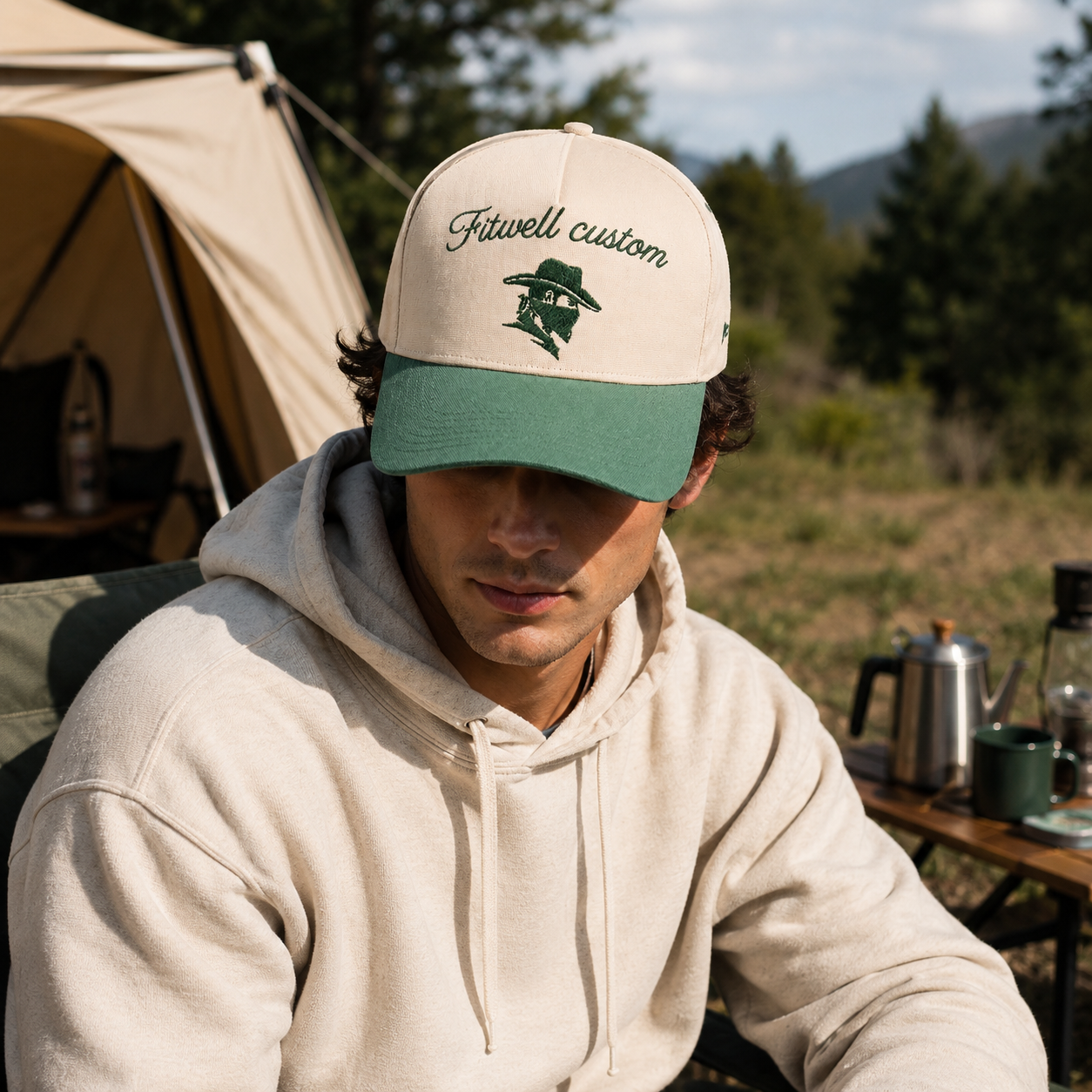 Bayou Bandit Two-Tone Embroidered Cotton Twill Baseball Cap