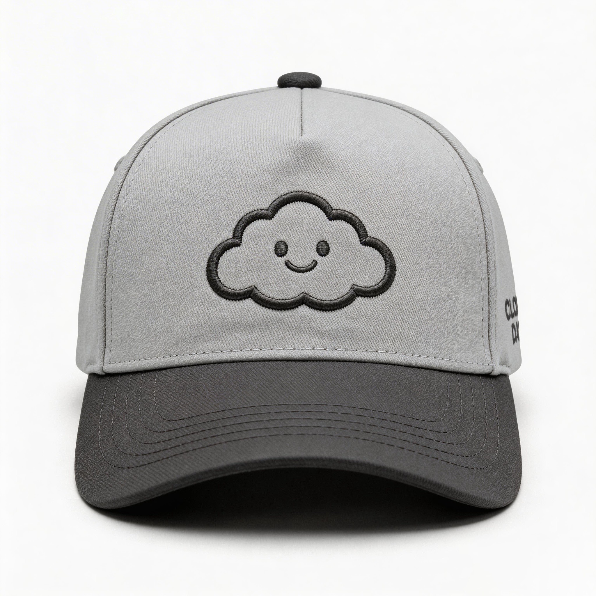 Classic Two Tone Embroidered Cloud Logo Baseball Cap Adjustable Cotton Twill Hat
