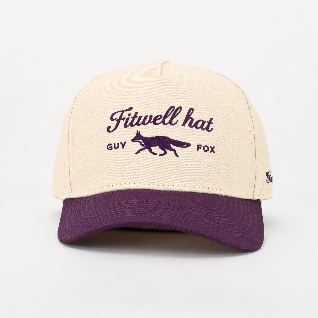 Two-Tone Cotton Baseball Cap with Embroidered Fox Logo