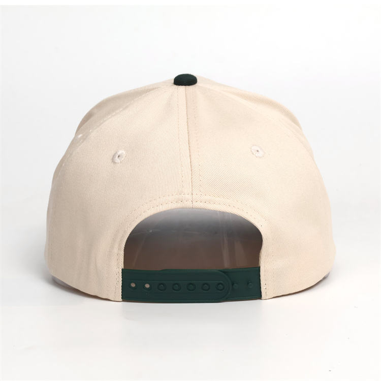 Vintage Two Tone Cotton Twill Five Panel Baseball Cap with Embroidered Golf Inspired Logo