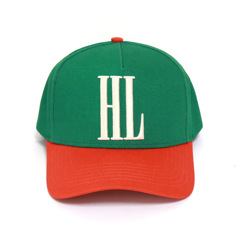 Green and Orange HL Embroidered Two-Tone Baseball Cap