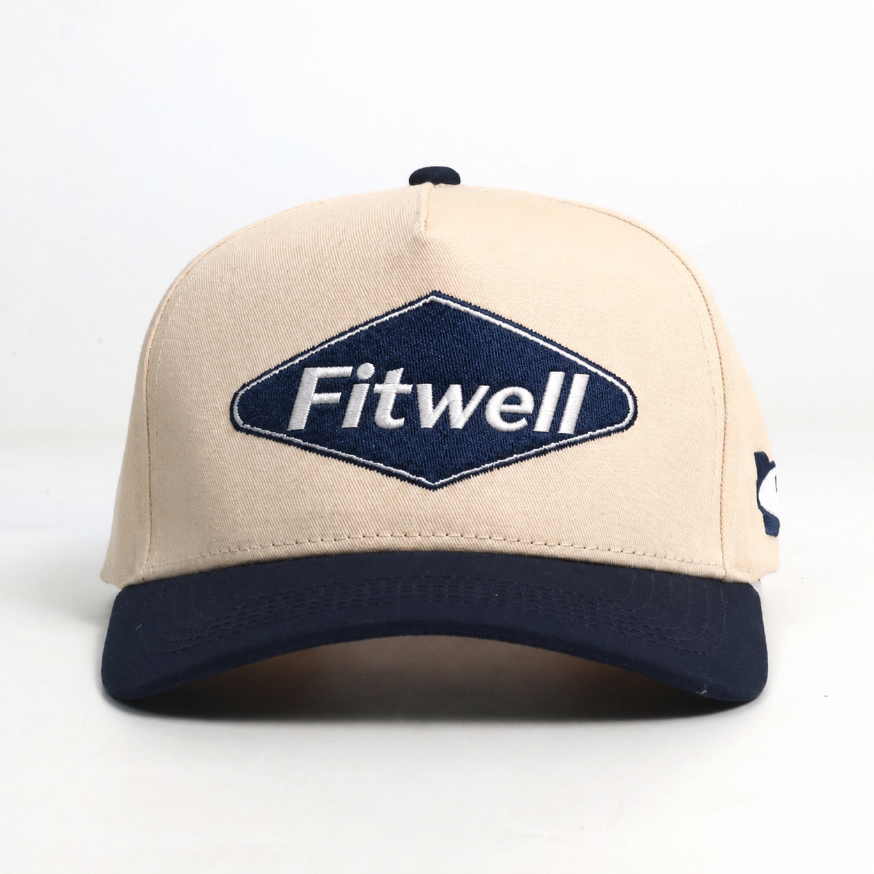Two Tone Cotton Twill Baseball Cap with Embroidered Logo Patch and Adjustable Fit
