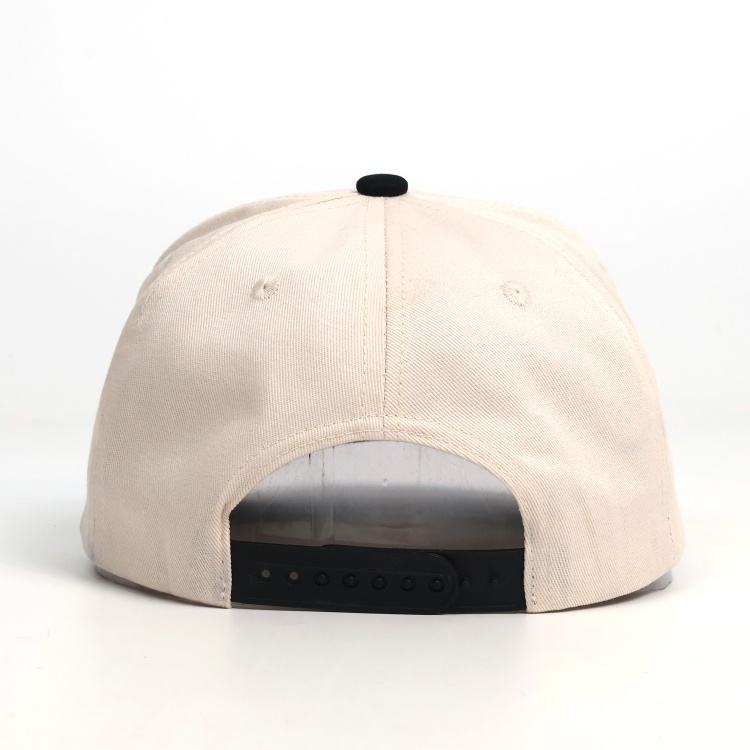 Classic Two Tone Cotton Twill Five Panel Baseball Cap with Minimal Embroidered Logo