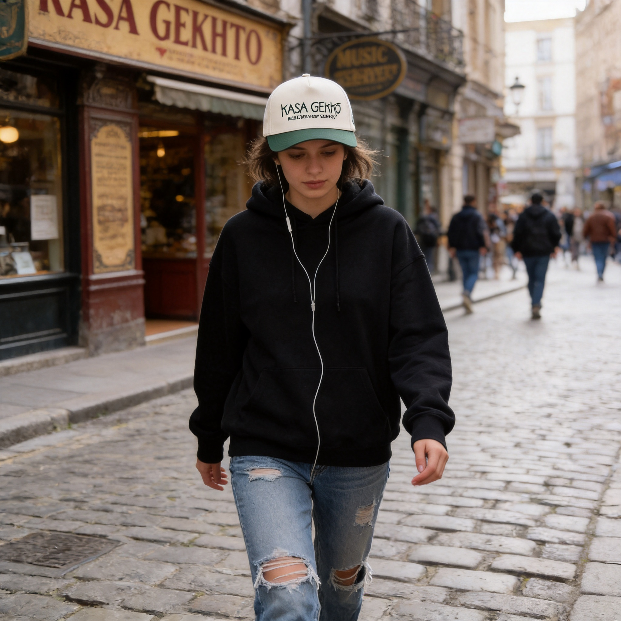 KASA GETTO Two-Tone Cotton Twill Baseball Cap with Flat Embroidery
