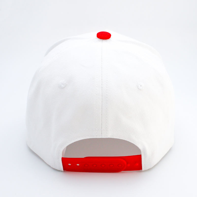 White Two Tone Cotton Twill Baseball Caps with Embroidered USA Flag Patch