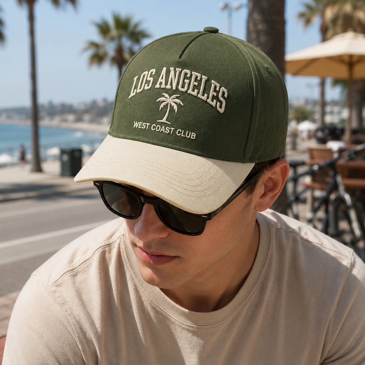 Los Angeles West Coast Club Two-Tone Embroidered Olive Baseball Cap