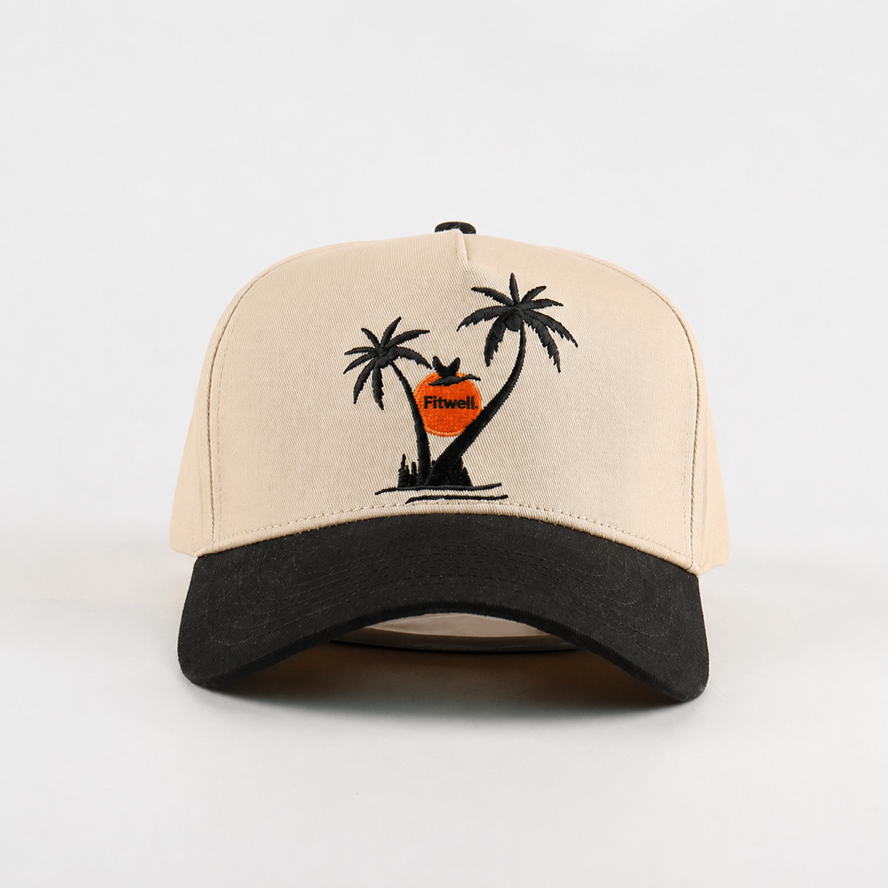 Tropical Thirst Cream and Black Two-Tone Embroidered Baseball Cap