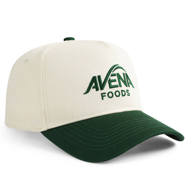 Ivory Green Two-Tone Embroidered Cotton Twill Baseball Cap