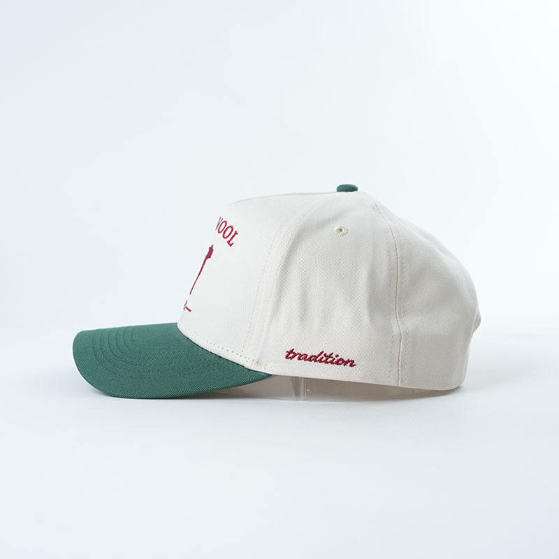 Two Tone Embroidered Cotton Twill 5 Panel Baseball Cap with Sheep Logo