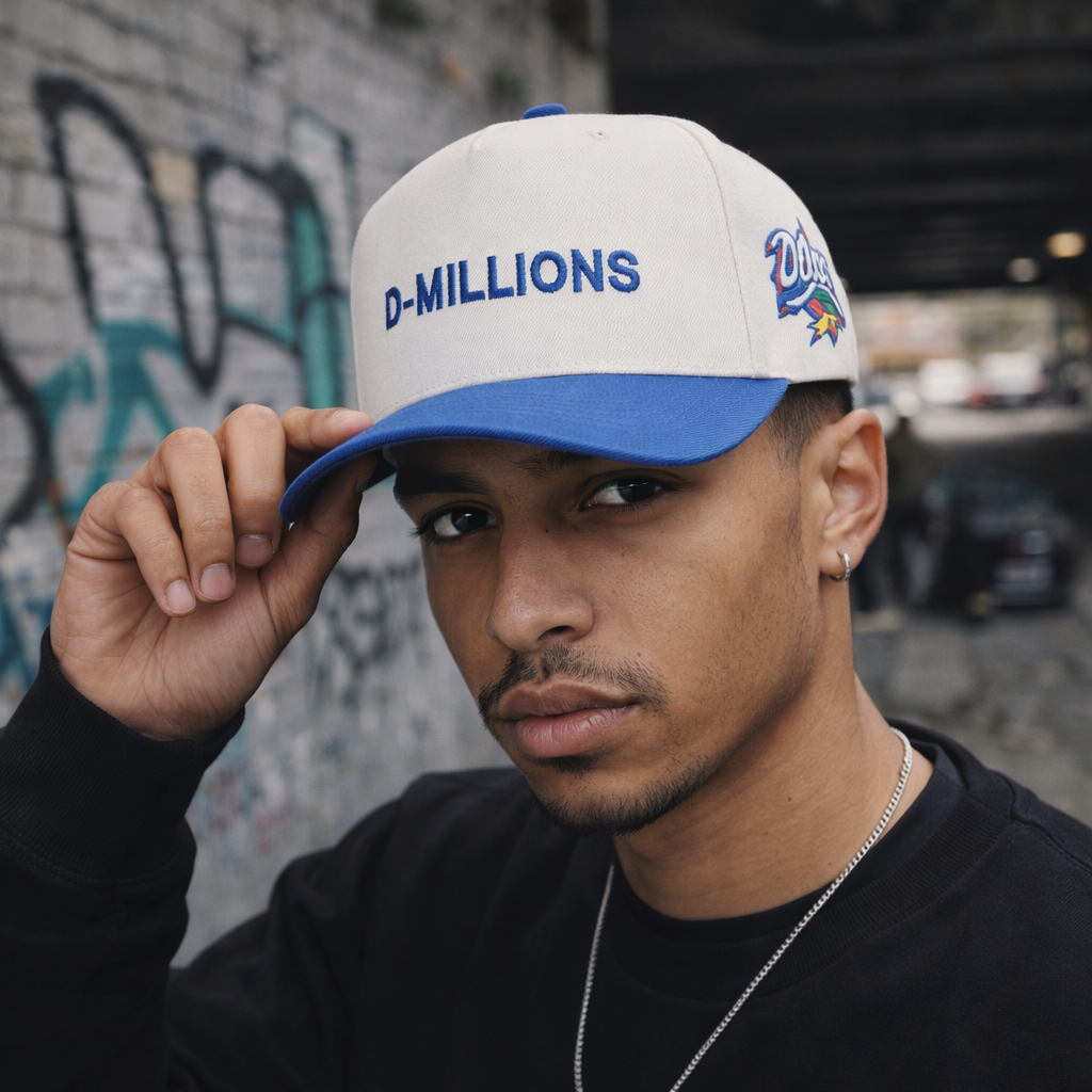 Two-Tone Embroidered Logo 5-Panel Baseball Cap