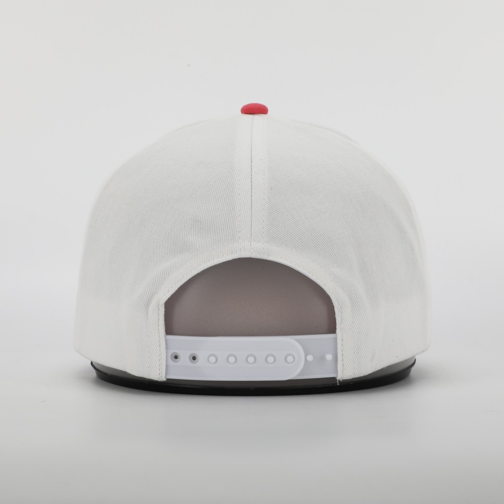 White and Blue Two-Tone Five-Panel Cotton Twill Baseball Cap with Pink ART IS DOPE Embroidery and Curved Brim