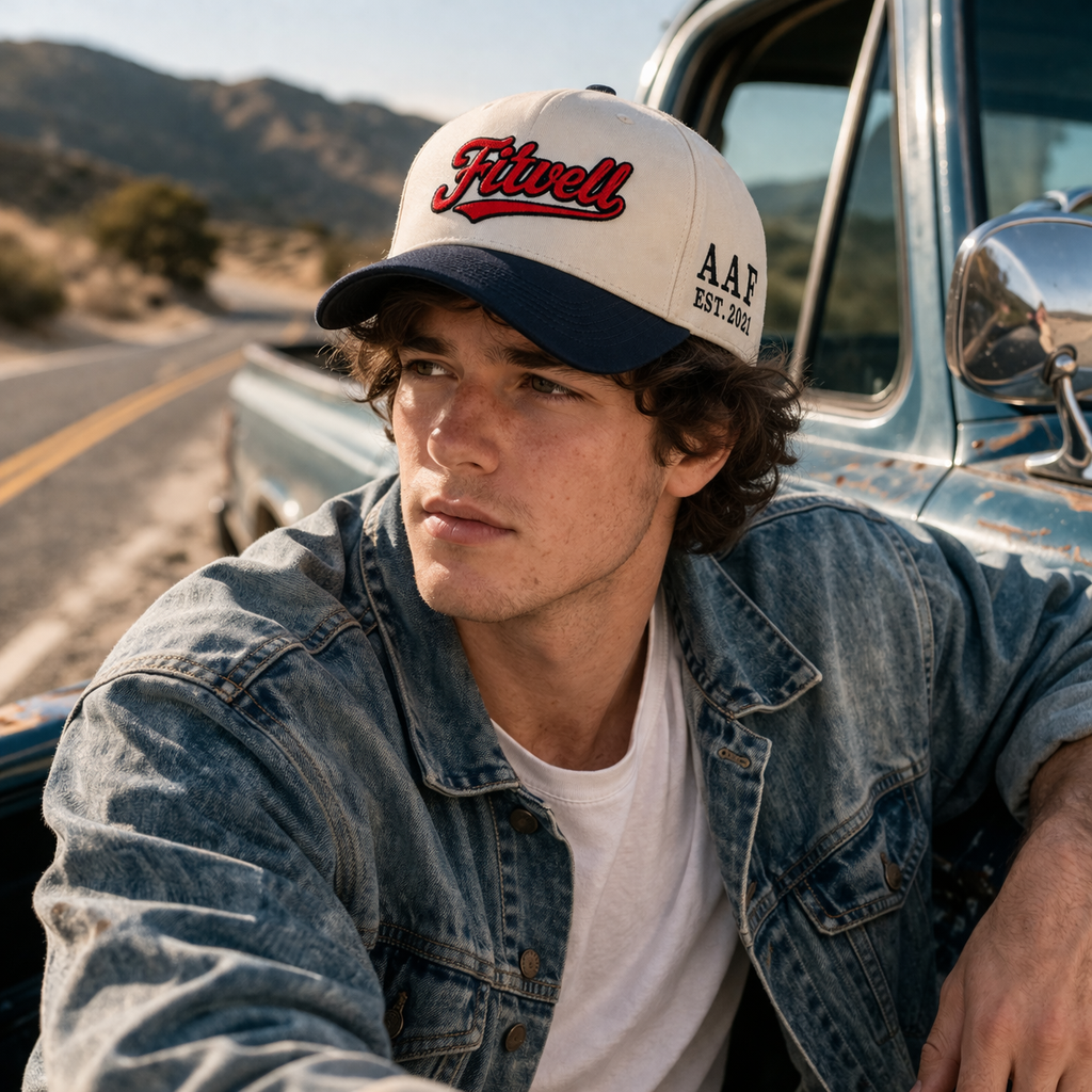 Two Tone Embroidered Logo Cotton Twill Baseball Cap