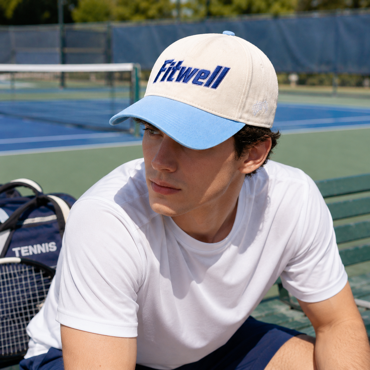 Eagle Embroidered Two-Tone Cotton Twill Baseball Cap