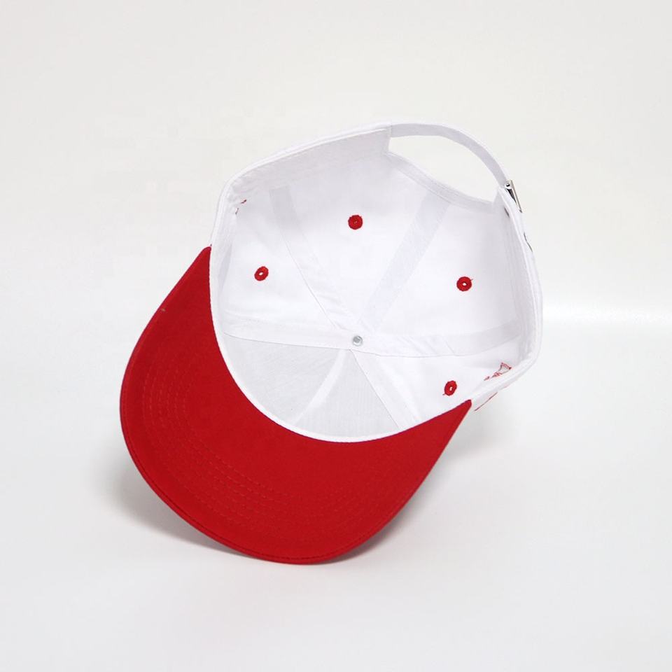 Two-Tone Red and White Script Embroidered Baseball Cap