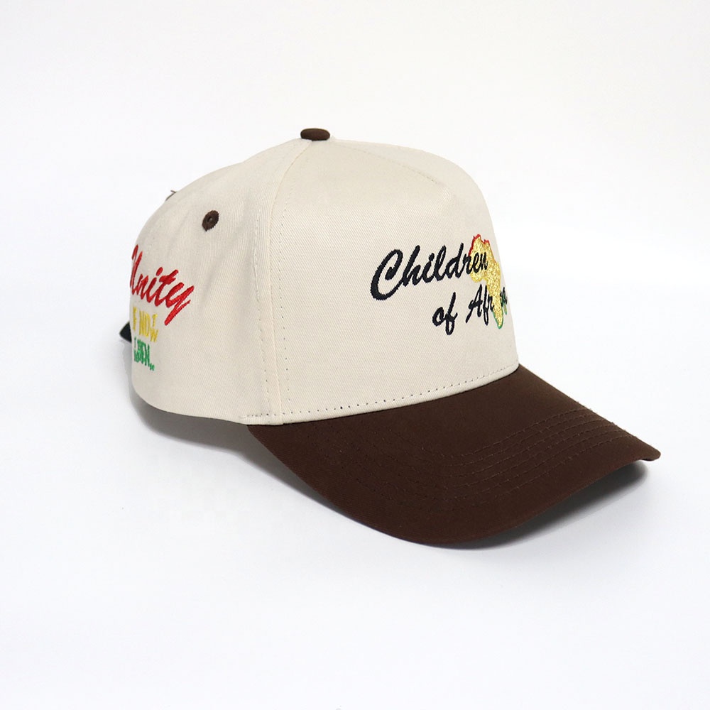 Children of Africa Two-Tone 5 Panel Cotton Twill Baseball Cap