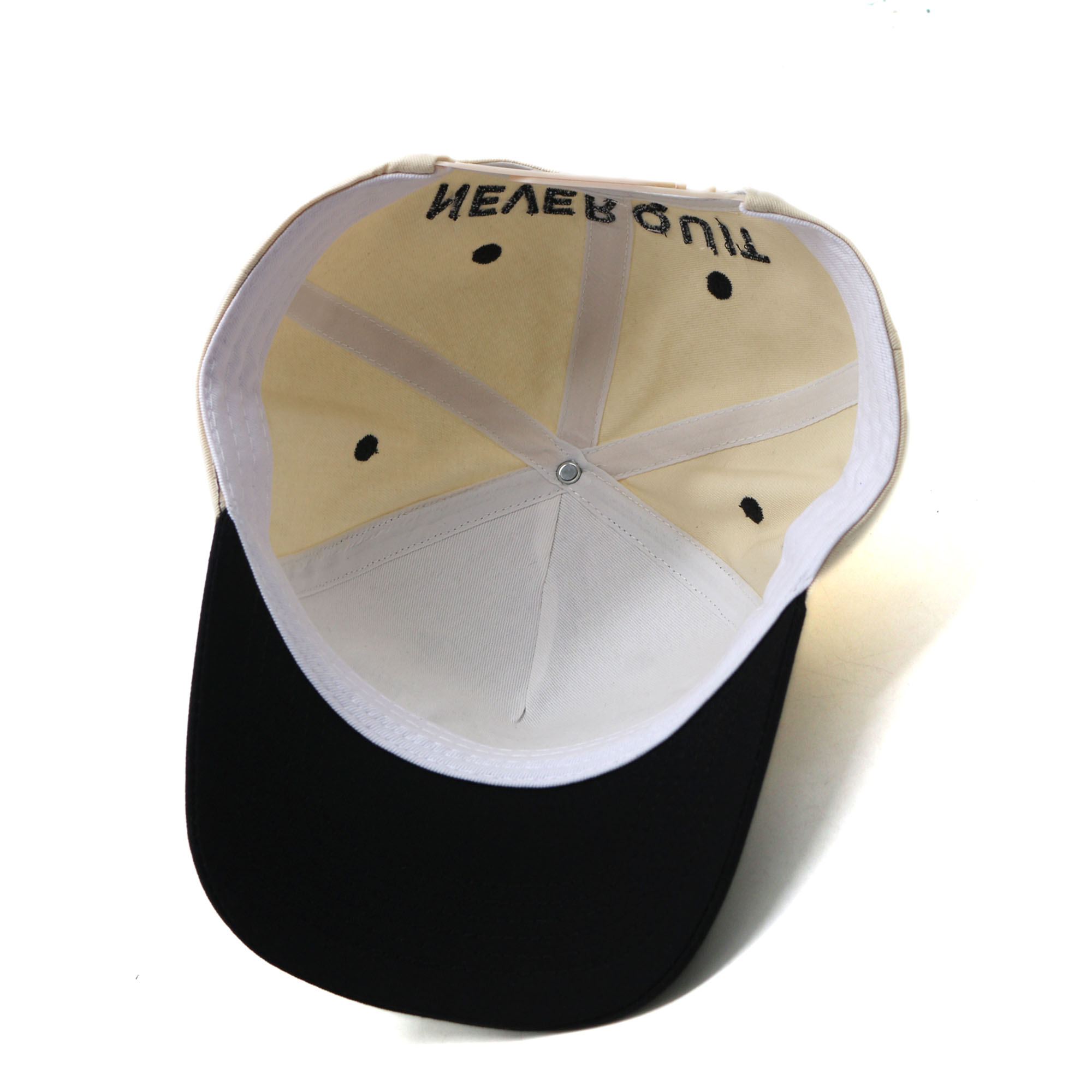 Two-Tone 5-Panel Cotton Twill Baseball Cap with Flat Embroidery