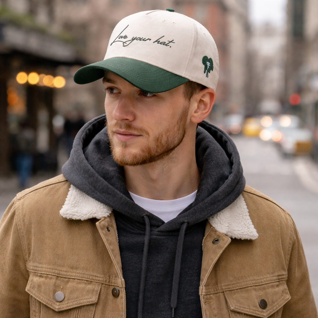 Two-Tone Cotton Twill Baseball Cap with Script Embroidery