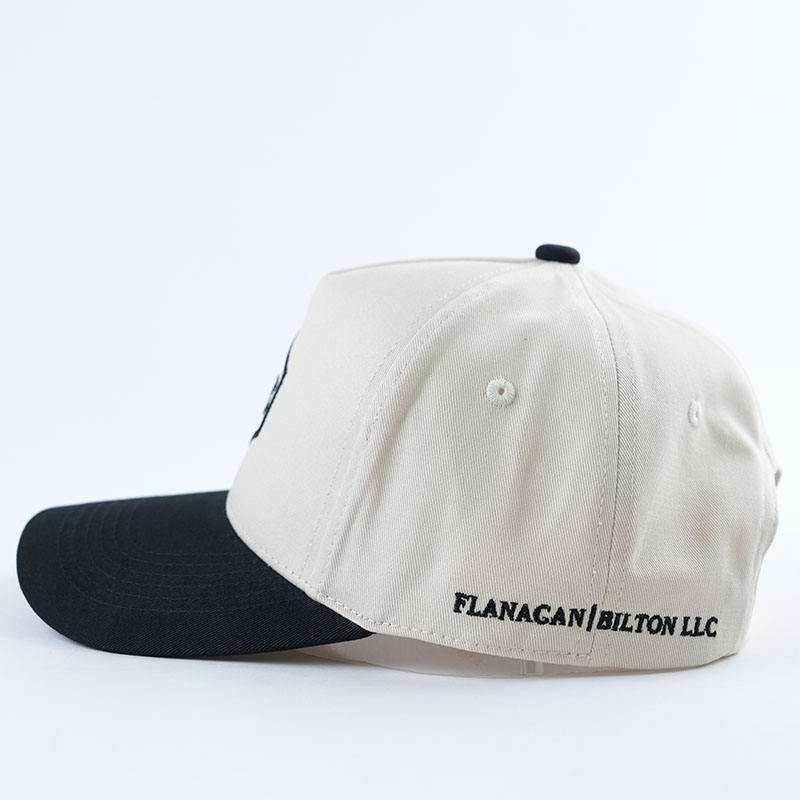 Two-Tone Cotton Twill Baseball Cap with Flat Embroidered Logo