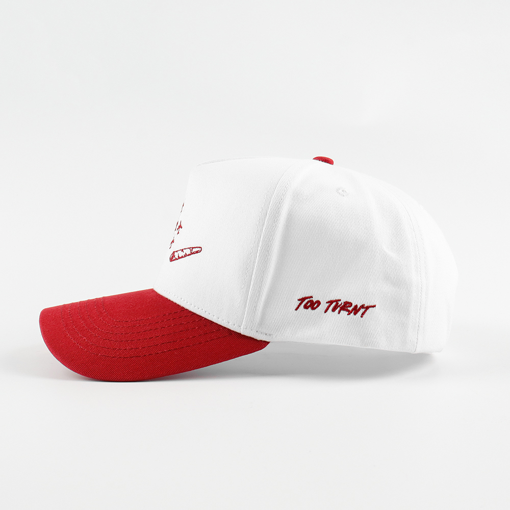 Red White Airplane Embroidery Two-Tone Baseball Cap